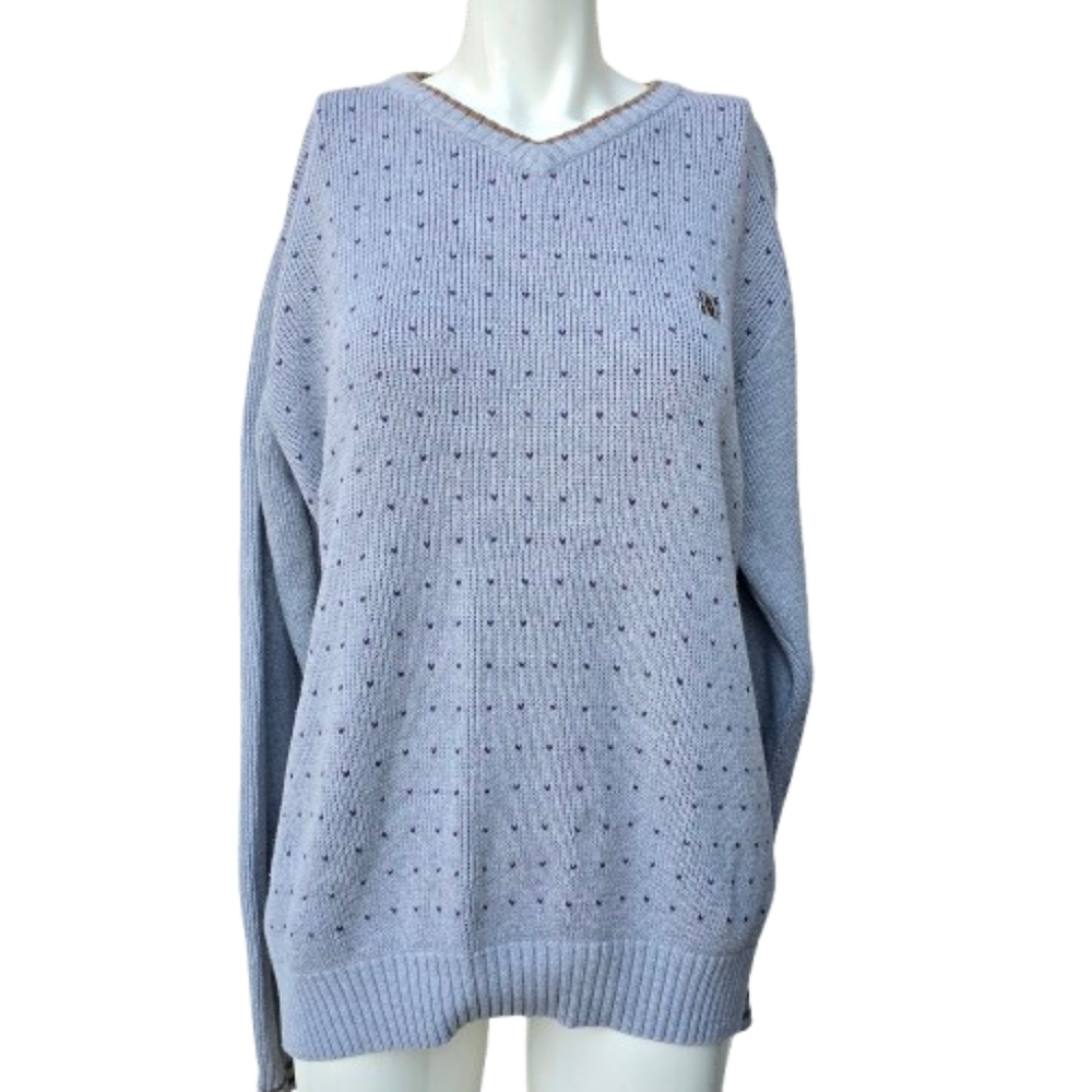 DC V-Neck Purple Gray Sweater Sz L/G